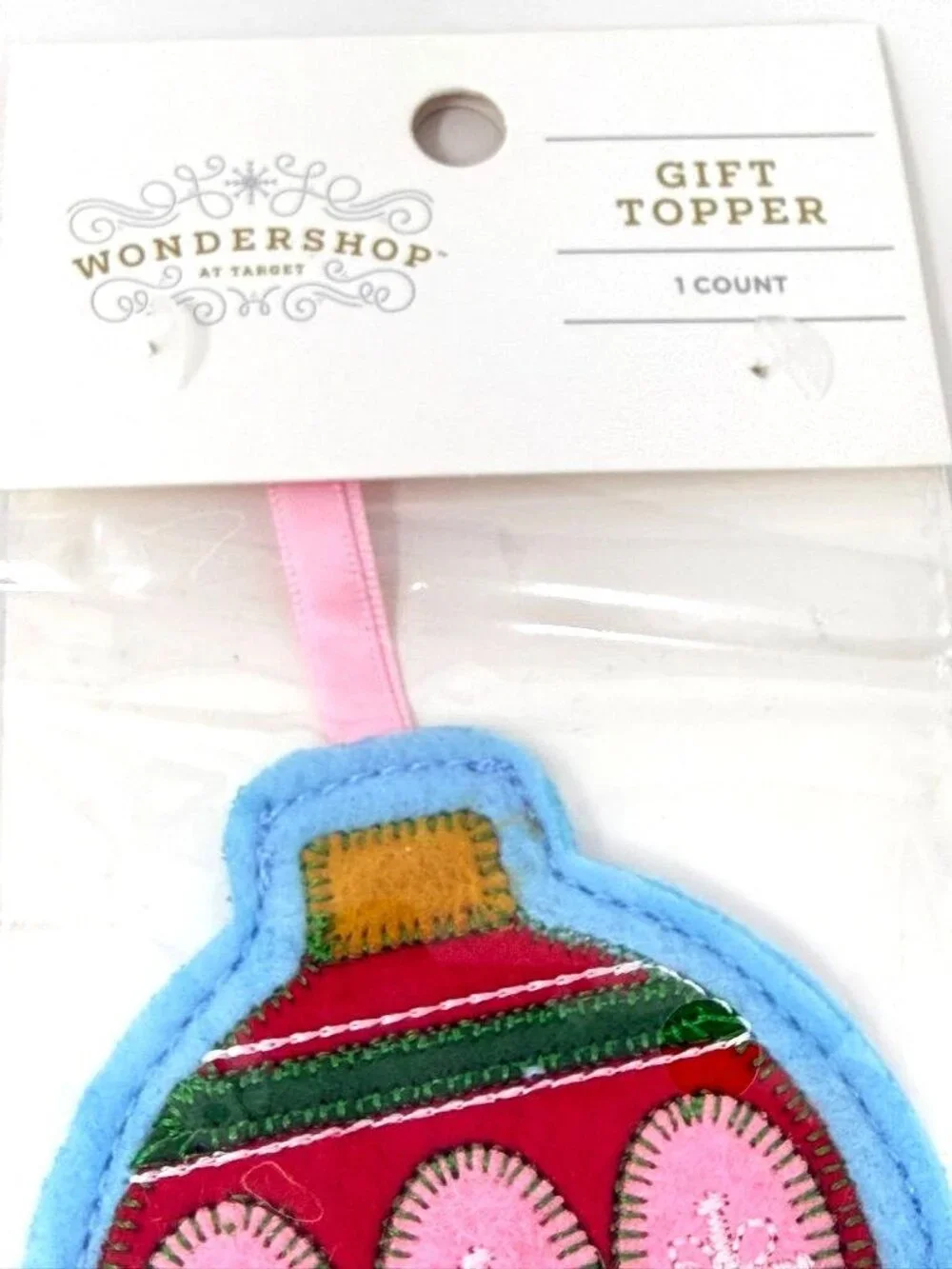 Target Christmas Humble Cheer Gift Topper Felt Ornament Ball - Wondershop™